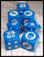 Dice : Dice - Game Dice - Blood Bowl Blue And White Dice Set- JA Collection Feb 2024